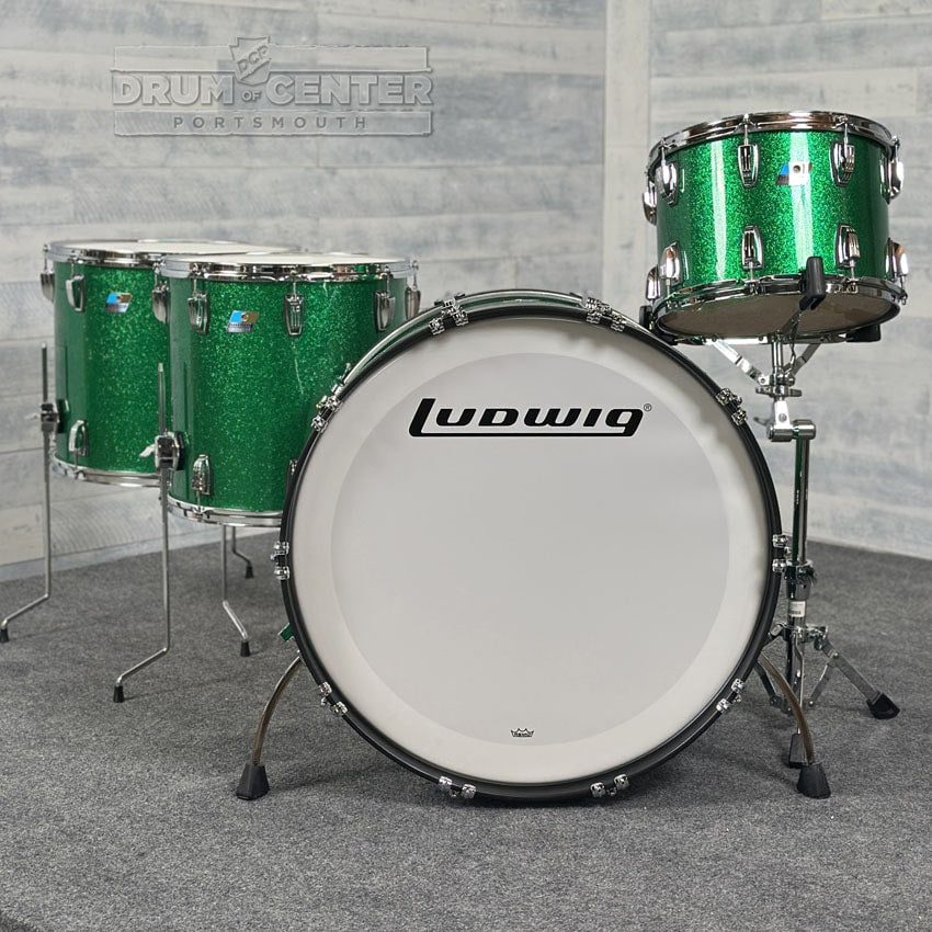 Ludwig Legacy Maple 4pc Bonham Drum Set Green Sparkle - Drum Center Of Portsmouth