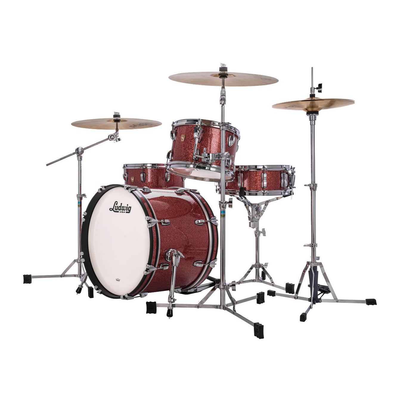 Ludwig Classic Maple 3pc Downbeat Drum Set Hybrid Copper Sparkle - Drum Center Of Portsmouth