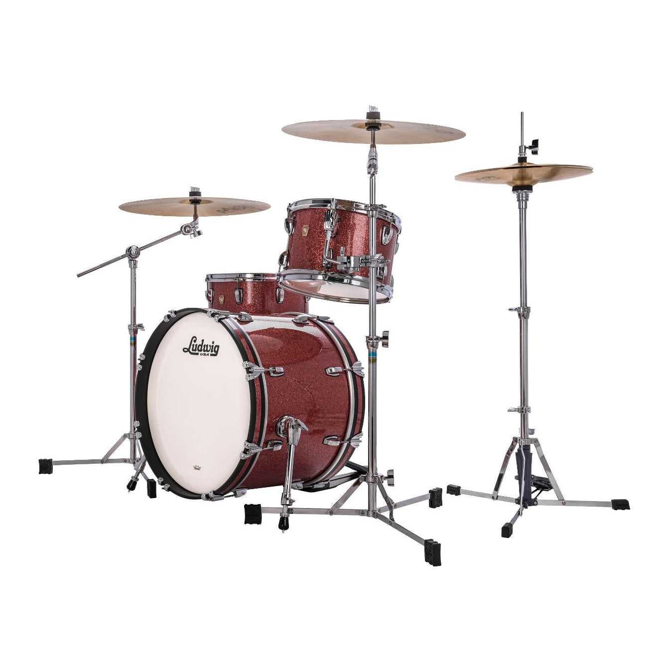 Ludwig Classic Maple 3pc Downbeat Drum Set Hybrid Copper Sparkle - Drum Center Of Portsmouth