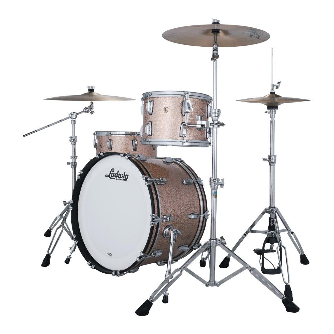 EMBARGOED - ACTIVATE OCT 8 - Ludwig Classic Maple 3pc Fab Drum Set Champagne Sparkle - Drum Center Of Portsmouth