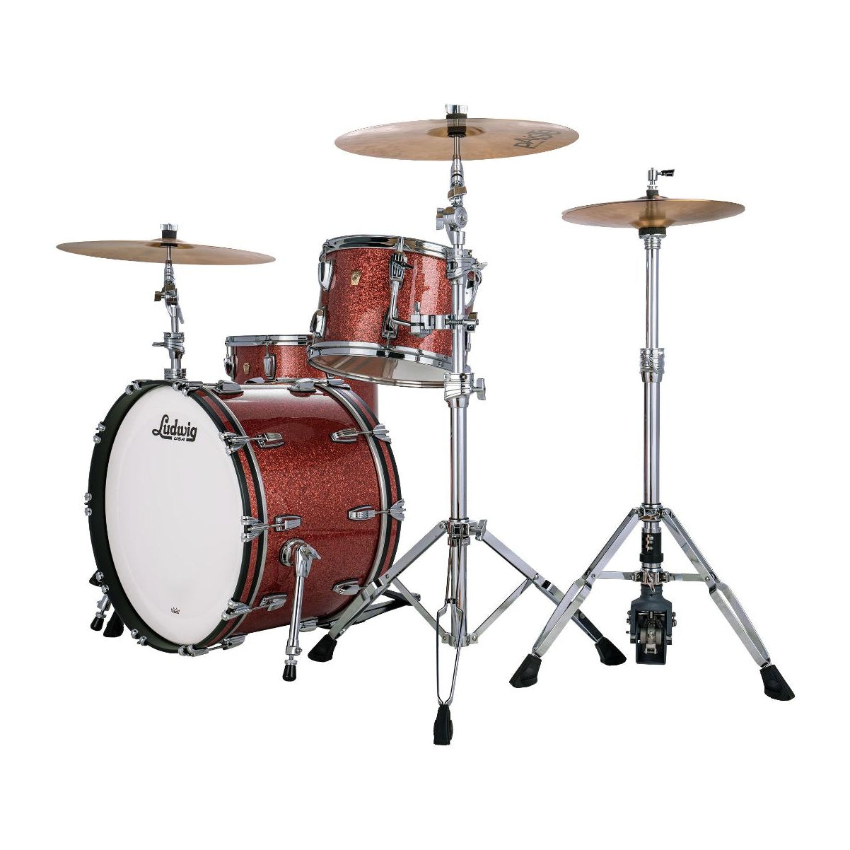 Ludwig Classic Maple 3pc Fab Drum Set Hybrid Copper Sparkle - Drum Center Of Portsmouth