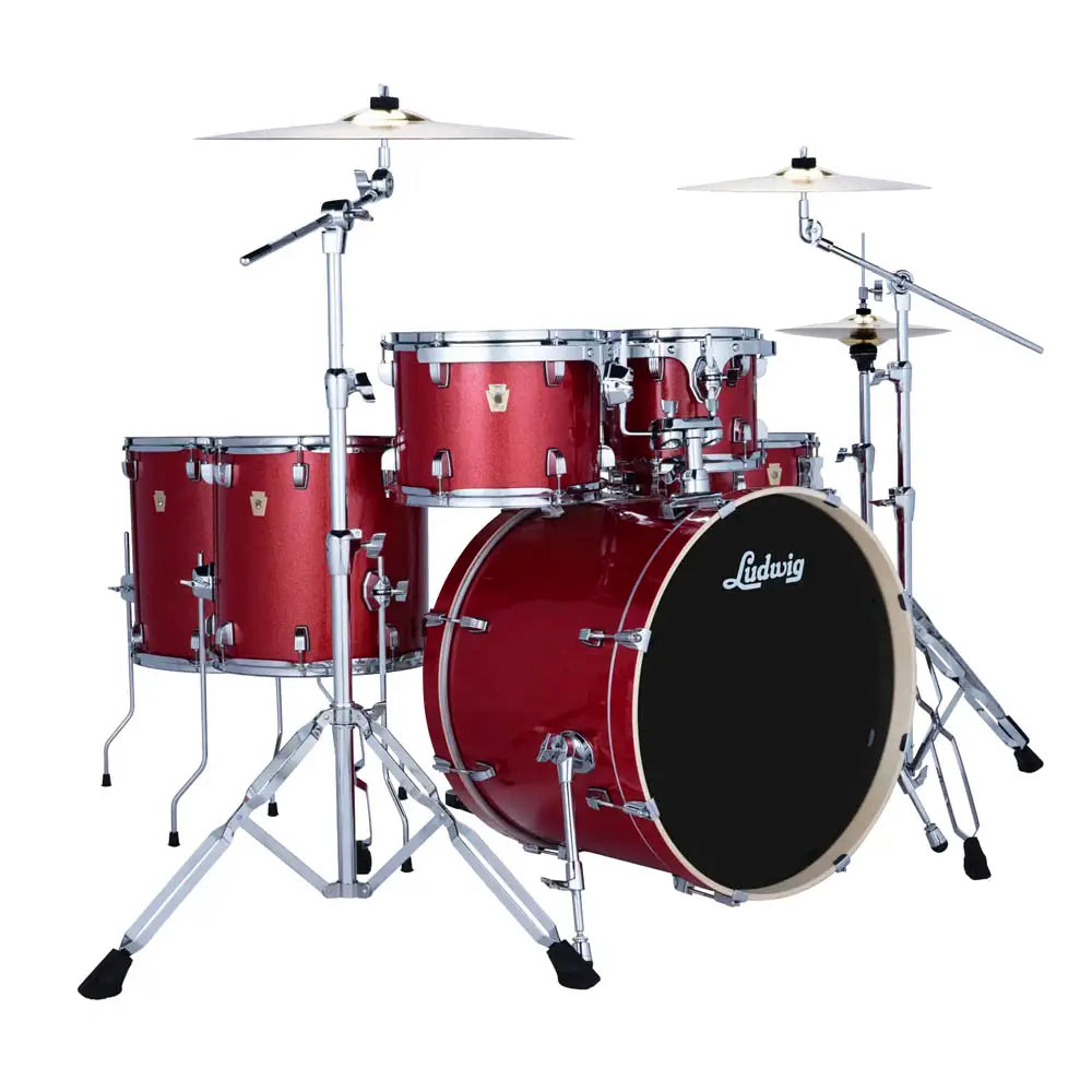 Ludwig Evolution 6pc Complete Drum Set w/Paiste Cymbals Crimson Sparkle - Drum Center Of Portsmouth