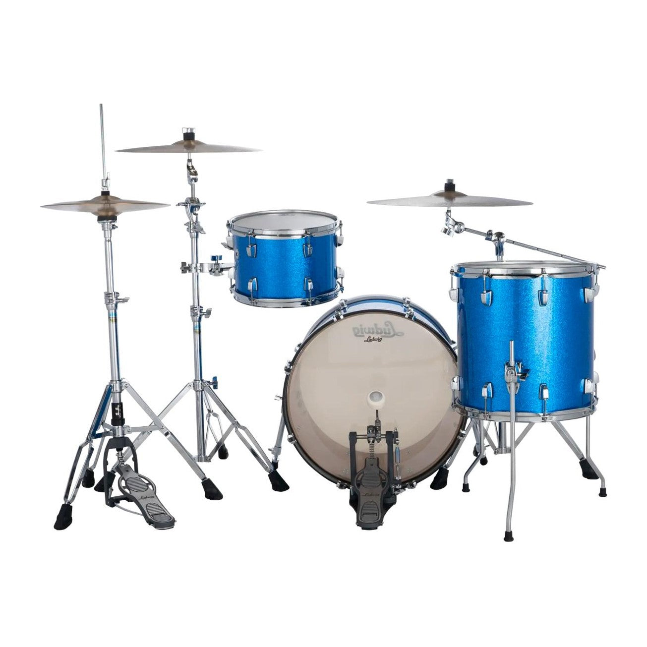 Ludwig Neusonic 3pc Downbeat Drum Set Blue Super Sparkle - Drum Center Of Portsmouth