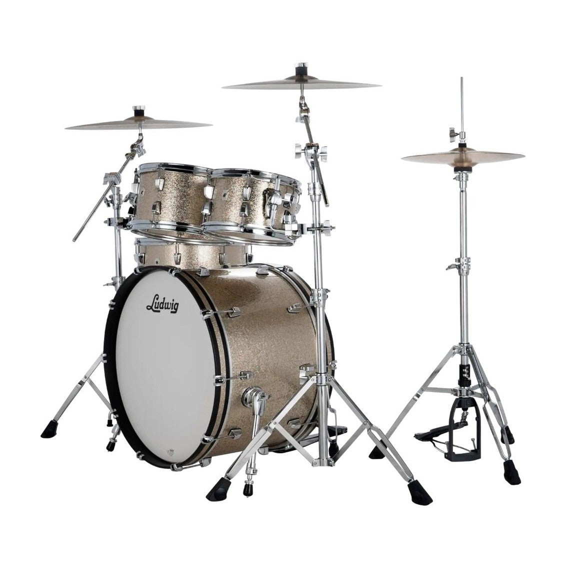 Ludwig Neusonic 4pc Rapid Mod2 Drum Set Titanium Super Sparkle - Drum Center Of Portsmouth