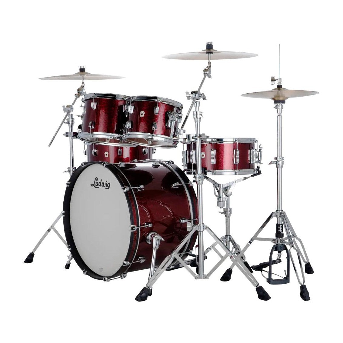Ludwig Neusonic 4pc Mod2 Drum Set Merlot Super Sparkle - Drum Center Of Portsmouth