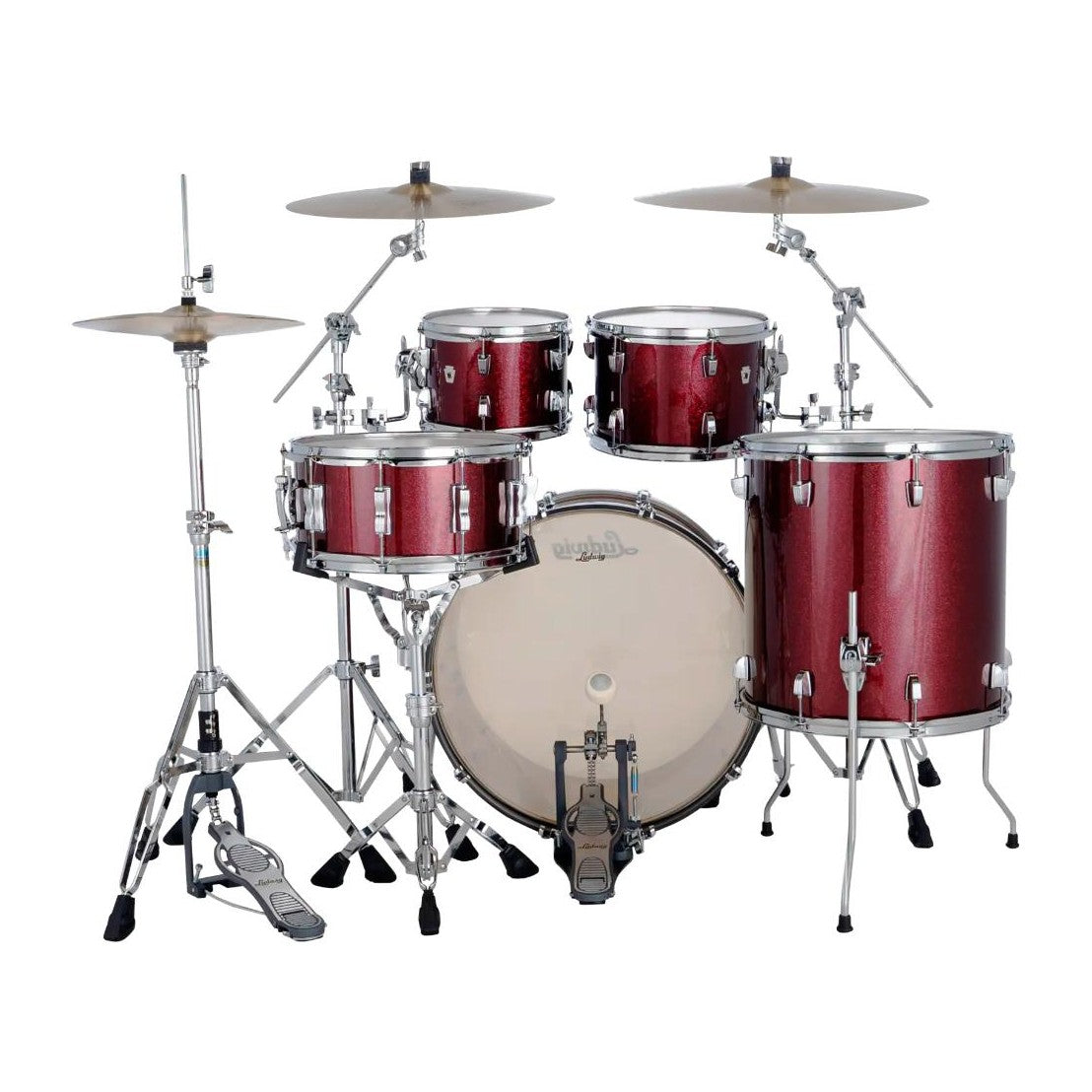 Ludwig Neusonic 4pc Mod2 Drum Set Merlot Super Sparkle - Drum Center Of Portsmouth