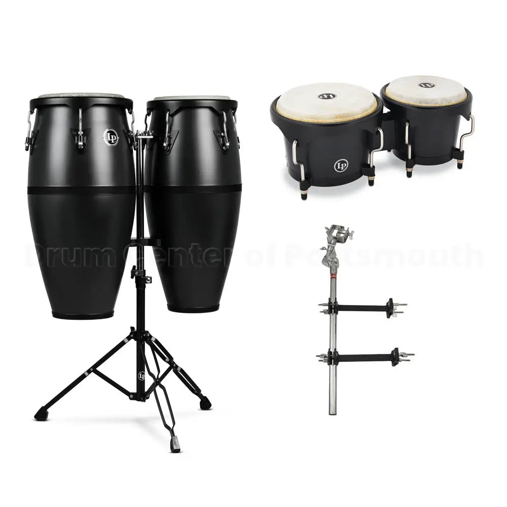 LP Discovery Conga, Bongo & Arm Bundle Onyx - Drum Center Of Portsmouth