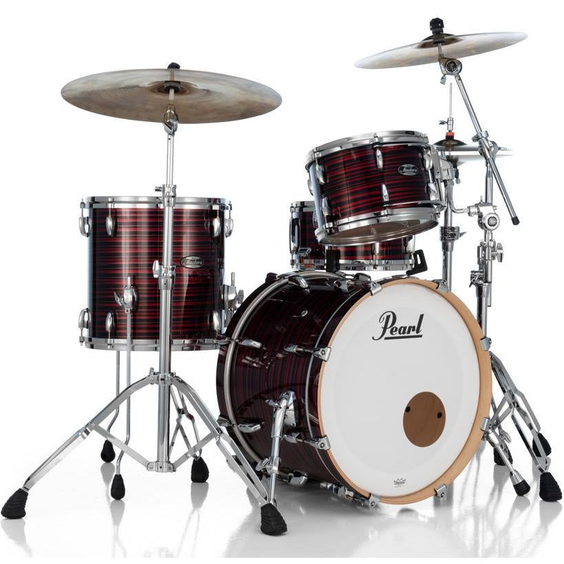 Pearl Masters Maple MM6 3pc Drum Set 20/12/14 w/L-Bracket R2 Mounts Red Oyster Swirl - Drum Center Of Portsmouth