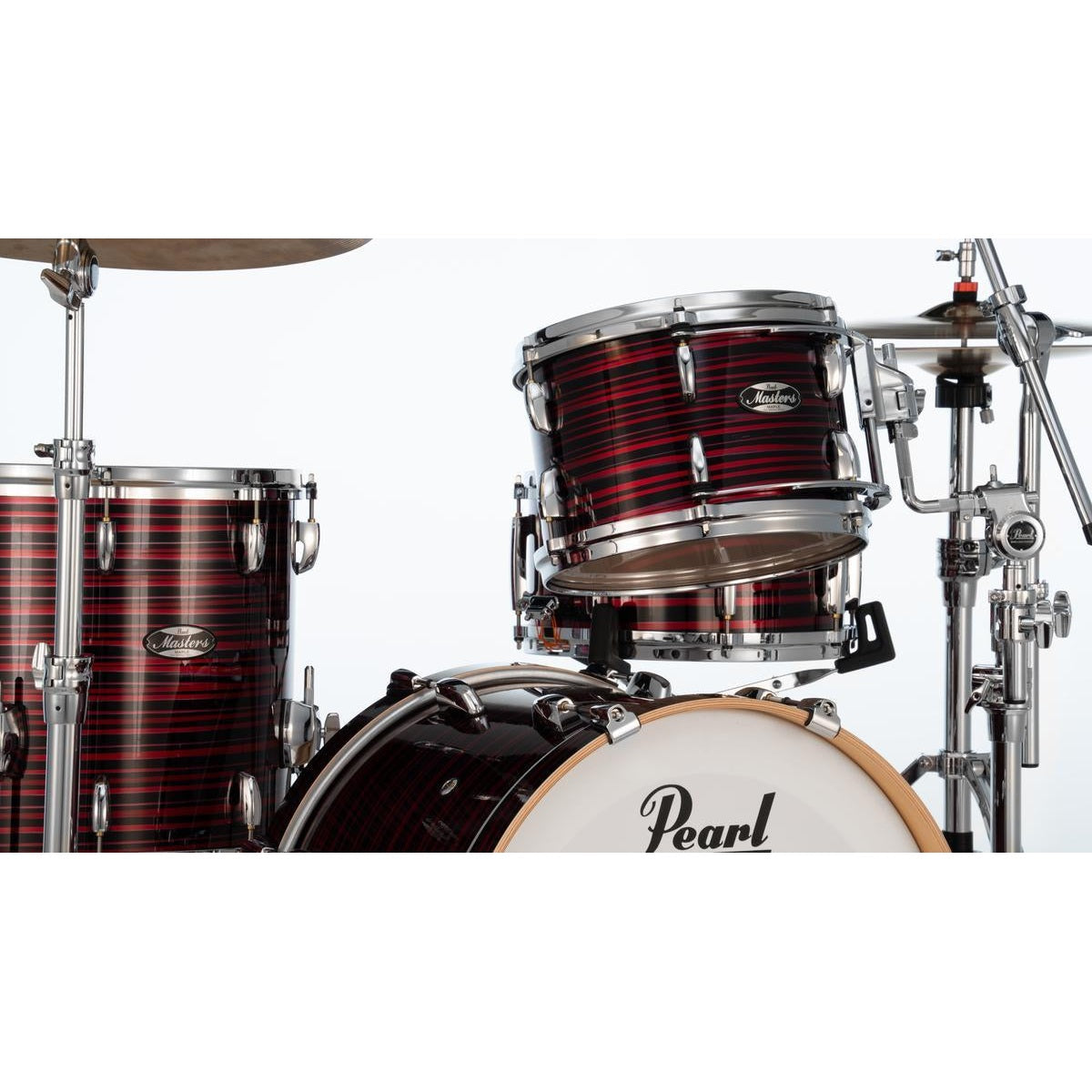 Pearl Masters Maple MM6 3pc Drum Set 24/13/16 w/L-Bracket R2 Mounts Red Oyster Swirl - Drum Center Of Portsmouth
