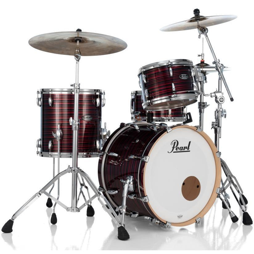 Pearl Masters Maple MM6 3pc Drum Set 20/12/14 w/L-Bracket R2 Mounts Red Oyster Swirl - Drum Center Of Portsmouth
