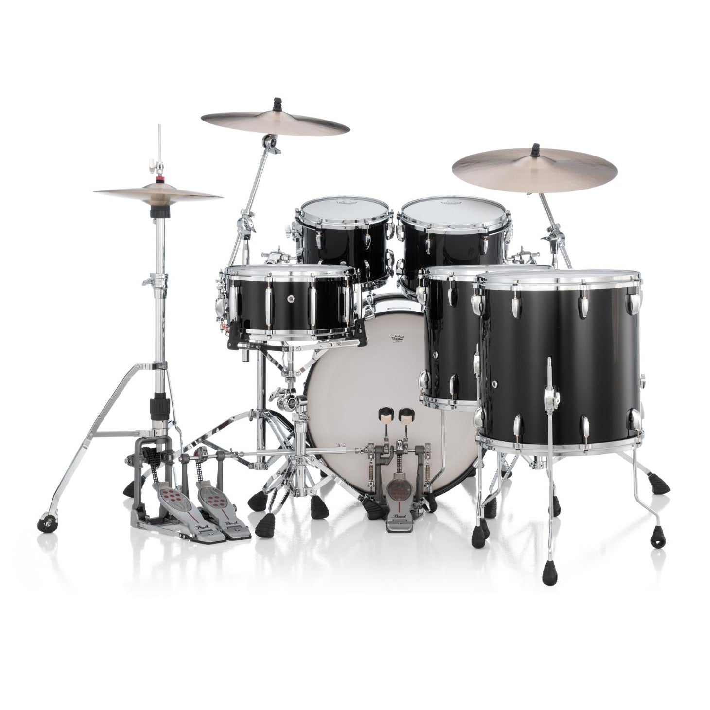 Pearl Masters Maple MM6 4pc Drum Set w/22x16BD w/L-Bracket R2 Mounts Piano Black - Drum Center Of Portsmouth