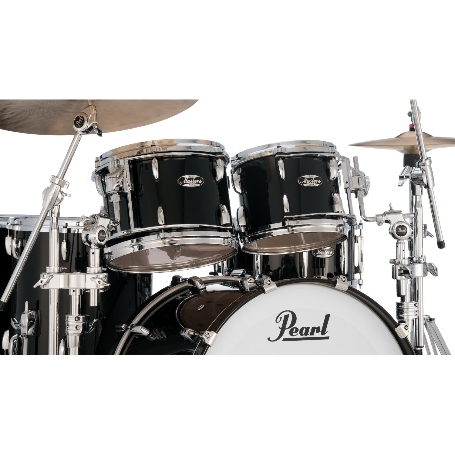 Pearl Masters Maple MM6 4pc Drum Set w/22x16BD w/L-Bracket R2 Mounts Piano Black - Drum Center Of Portsmouth