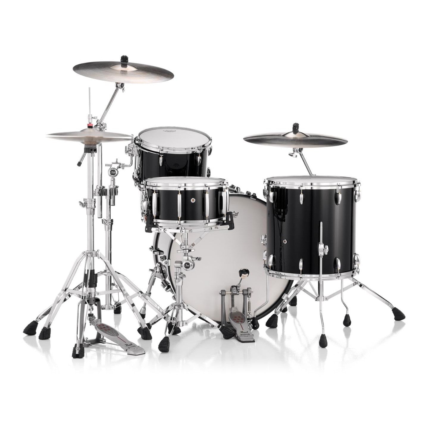 Pearl Masters Maple MM6 3pc Drum Set 24/13/16 w/L-Bracket R2 Mounts Piano Black - Drum Center Of Portsmouth