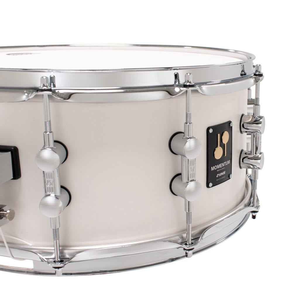 Sonor Momentum Beech Snare Drum 14x6.5 Satin Pure White - Drum Center Of Portsmouth