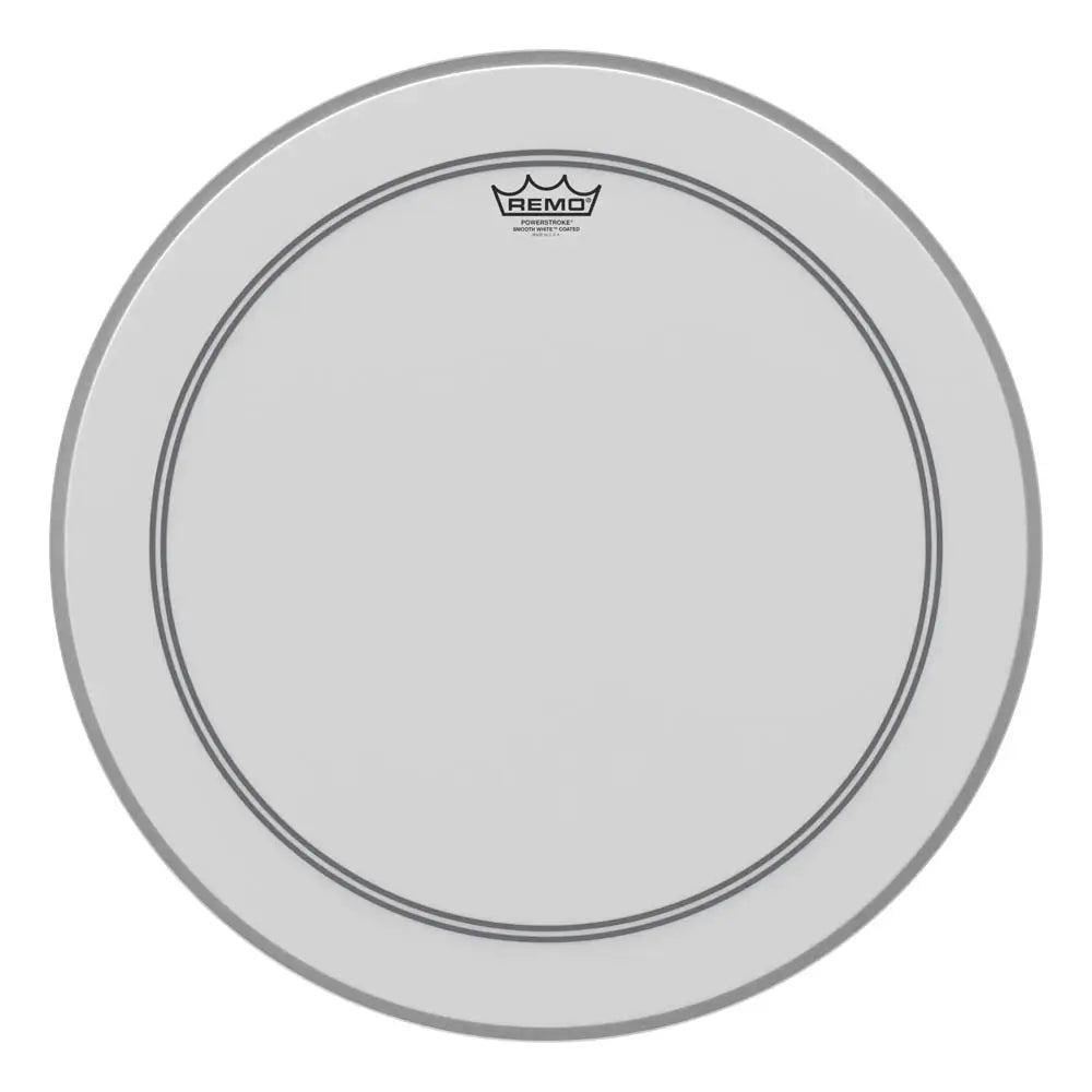 Remo Powerstroke P3 Coated Smooth White Bass Drumhead 20" - Drum Center Of Portsmouth