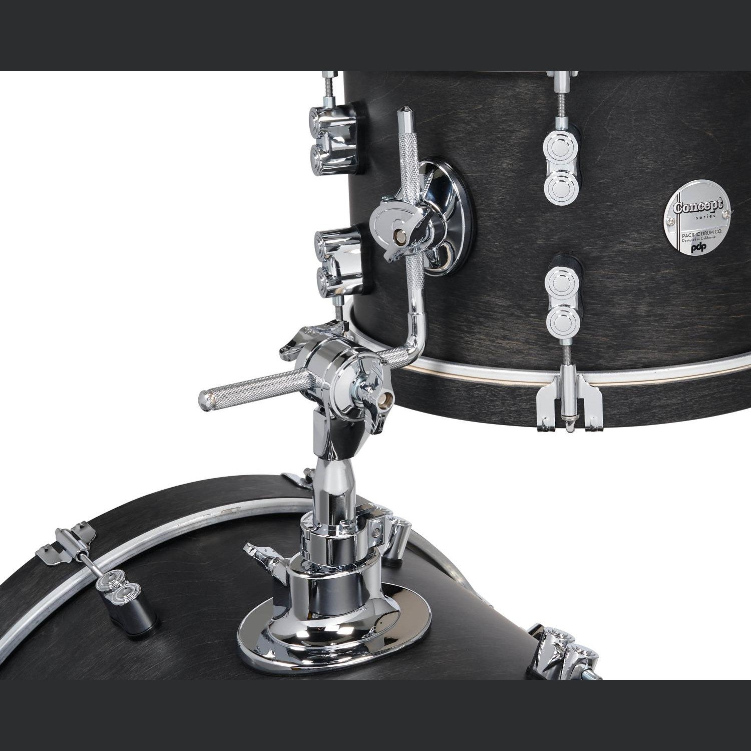 PDP Concept Classic 3pc Drum Set w/18BD Ebony/Ebony Hoops - Drum Center Of Portsmouth