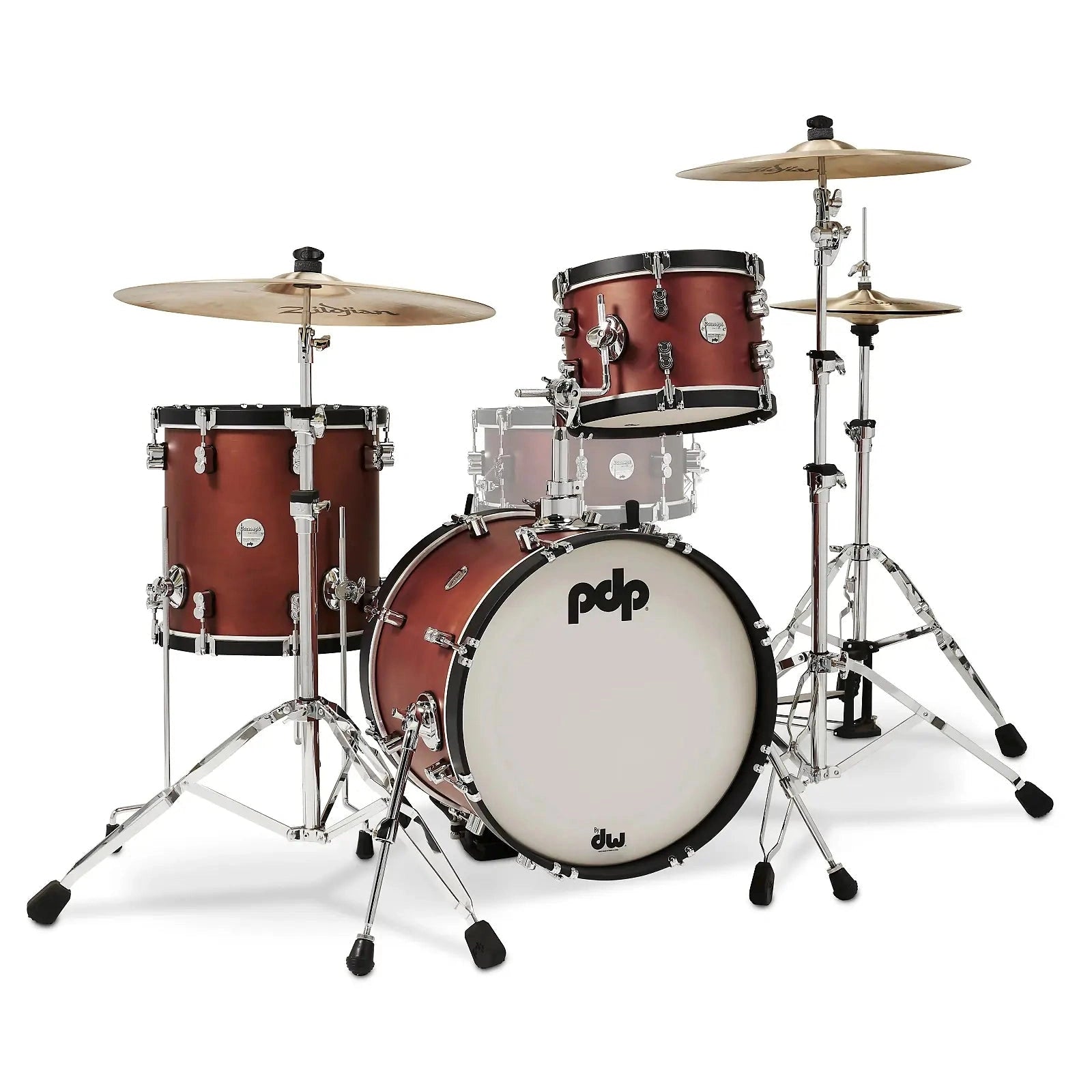PDP Concept Classic 3pc Drum Set Oxblood/Ebony Hoops 18/12/14 - Drum Center Of Portsmouth