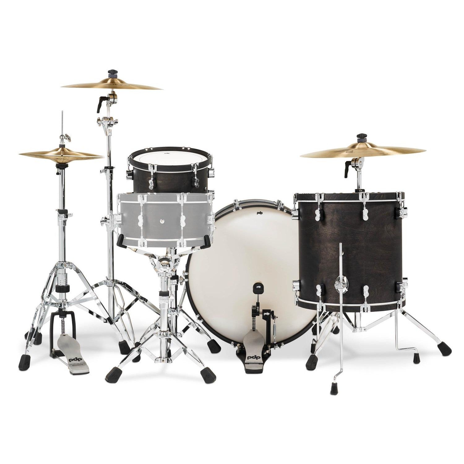 PDP Concept Classic 3pc Drum Set w/24BD Ebony/Ebony Hoops - Drum Center Of Portsmouth