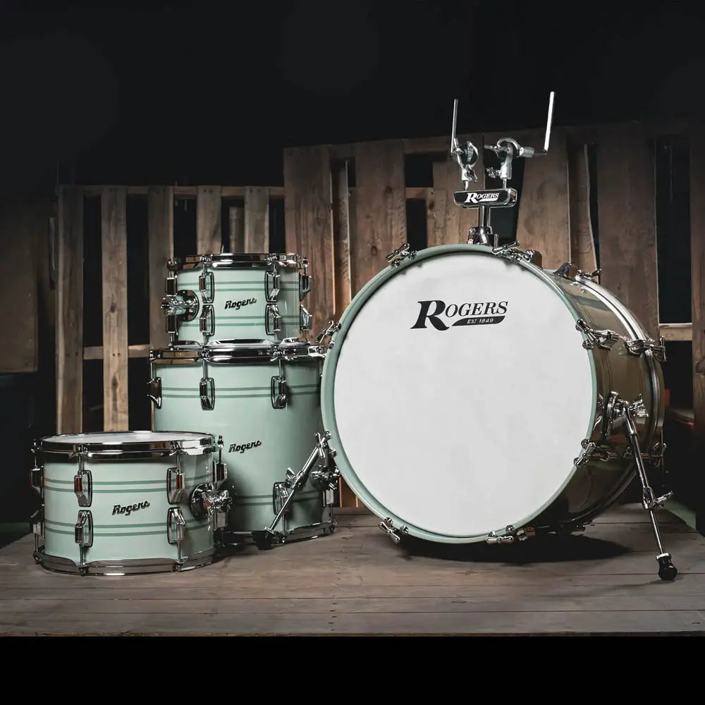 Rogers PowerTone 4pc Drum Set w/22BD Sage Green - Drum Center Of Portsmouth
