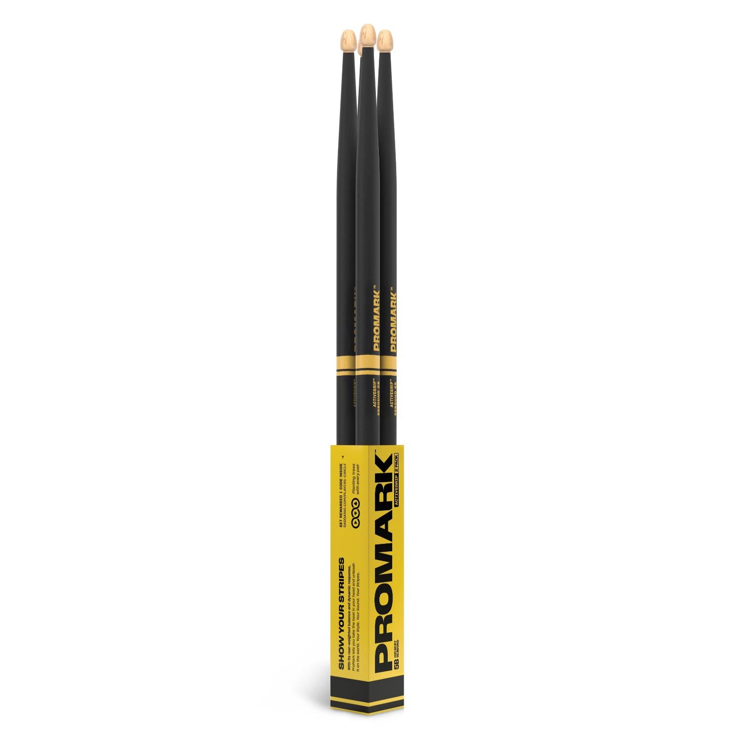 ProMark ActiveGrip Rebound 5B Acorn Drumsticks, 2-Pair Bundle - Drum Center Of Portsmouth