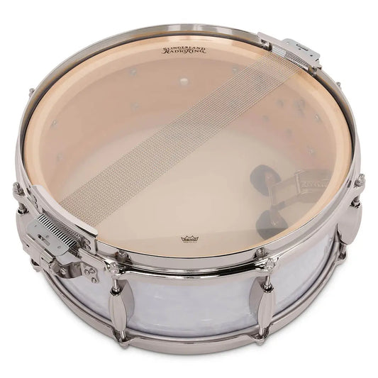 Slingerland Radio King Solid Maple Snare Drum 14x7 White Marine Pearl - Drum Center Of Portsmouth