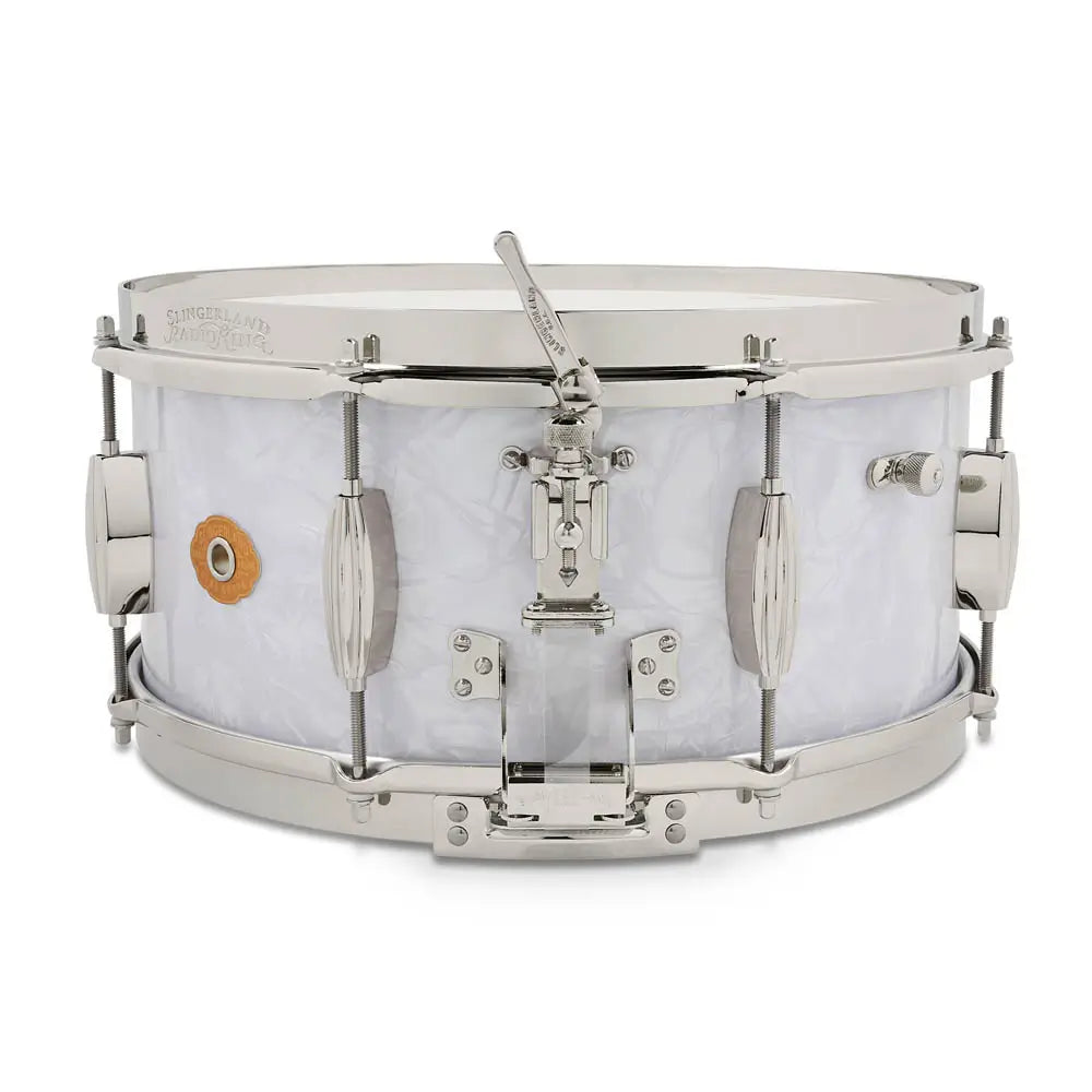 Slingerland Limited Gene Krupa Radio King Snare Drum 14x6.5 White Marine Pearl - Drum Center of Portsmouth