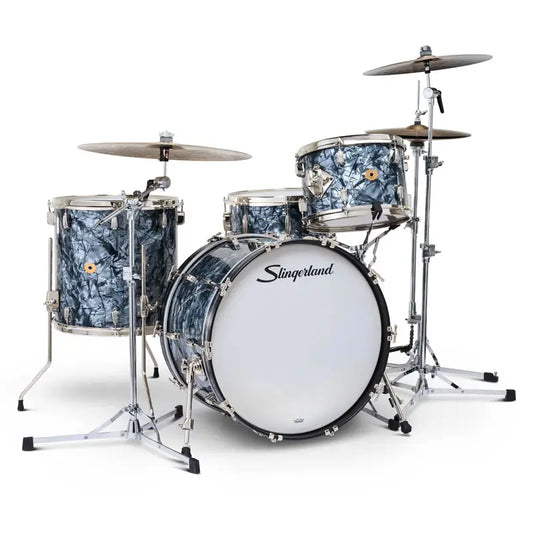 Slingerland Radio King 4pc Drum Set 22/13/16/14 Black Diamond Pearl