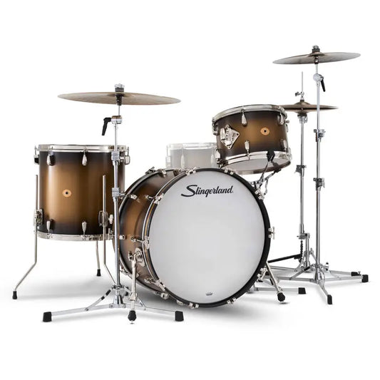 Slingerland Radio King 3pc Drum Set 22/13/16 Black & Gold Lacquer