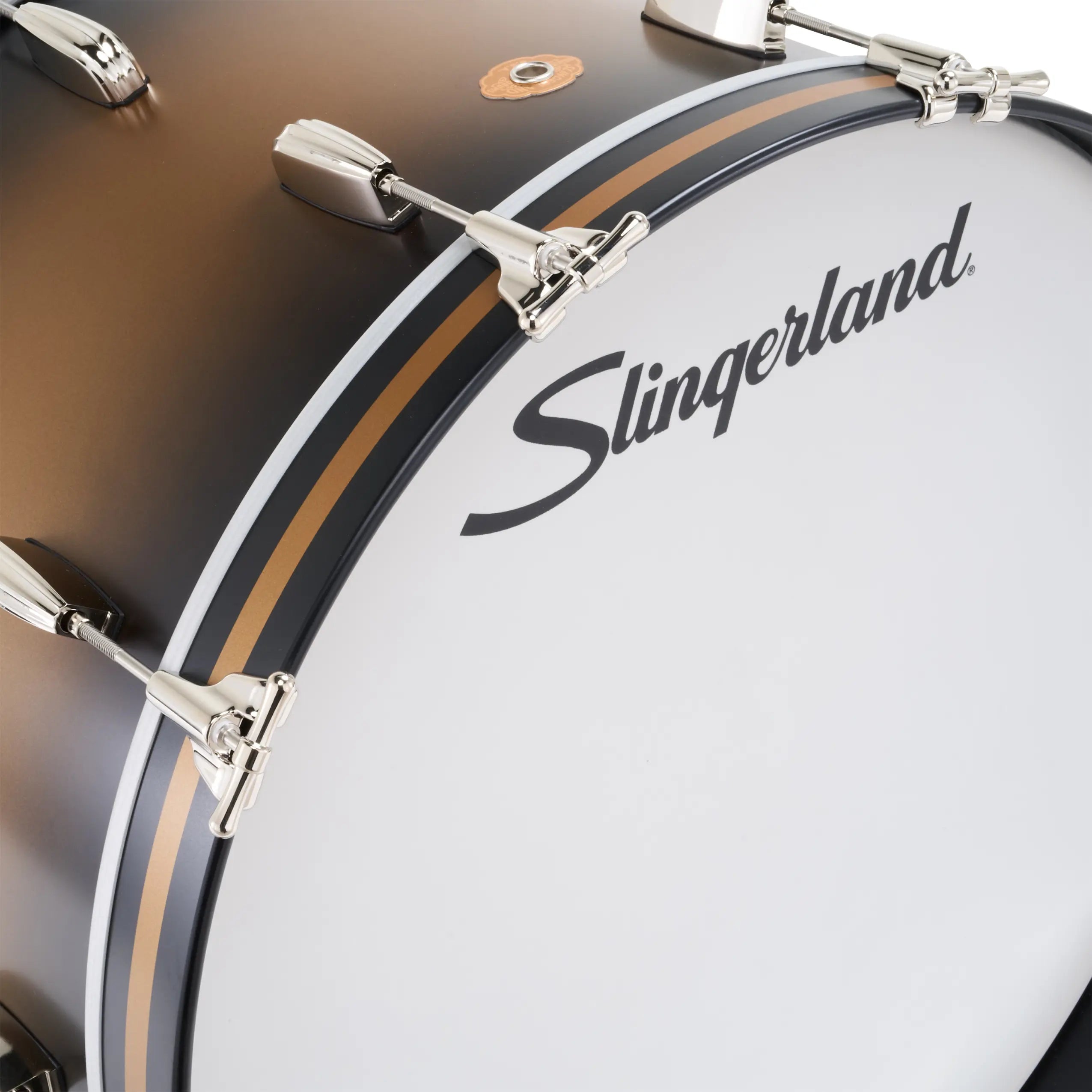 Slingerland Radio King Bass Drum 20x14 Black & Gold Lacquer