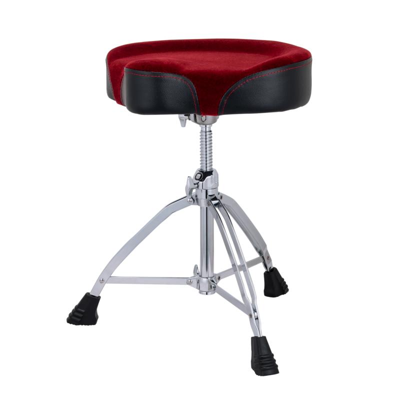Mapex Throne Double Braced 3-Leg Red Cloth Saddle Top - Drum Center Of Portsmouth