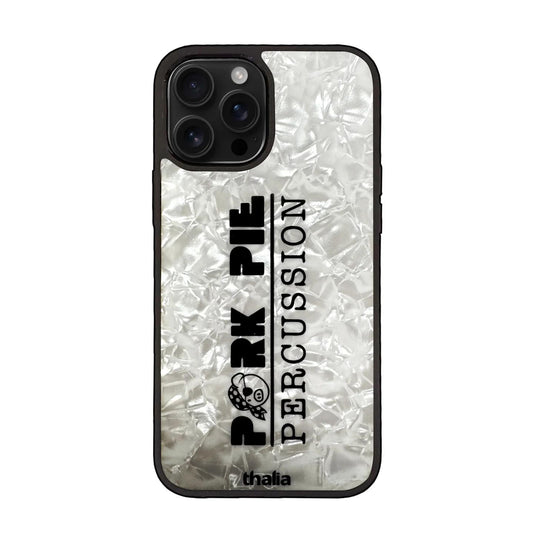 Thalia Pork Pie Logo Case for iPhone 15 Plus | Full Logo, Pearl White