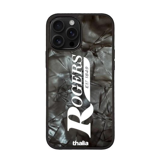 Thalia Rogers Logo Case for iPhone 16 Plus | Vertical Logo, Black Diamond