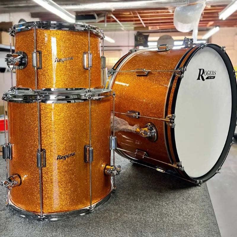 Rogers Tower 3pc Drum Set 24/13/16 Gold Sparkle - Drum Center Of Portsmouth