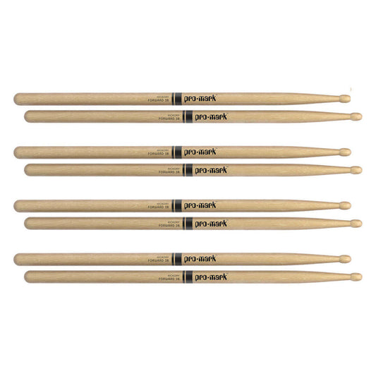 Promark Hickory 2B Wood Tip Drumstick - 4 Pair Bundle