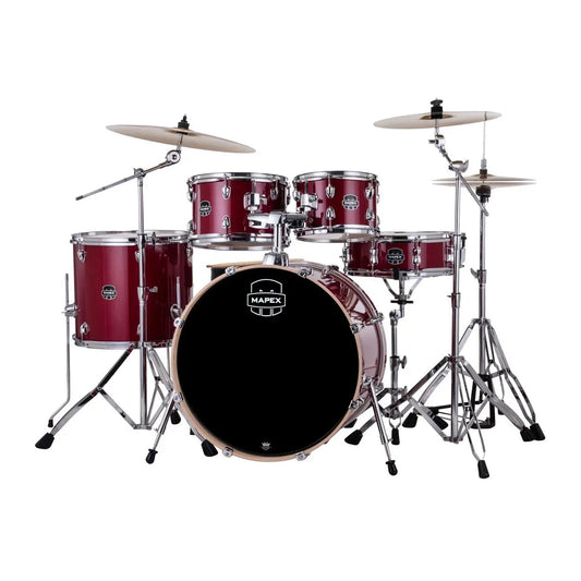 Mapex Venus 5pc Complete Drum Set w/22BD Crimson Red Sparkle