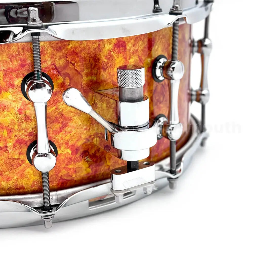 Ahead 3mm Cast Bell Brass Snare Drum 14x6 Orange Alcohol Ink - Drum Center Of Portsmouth