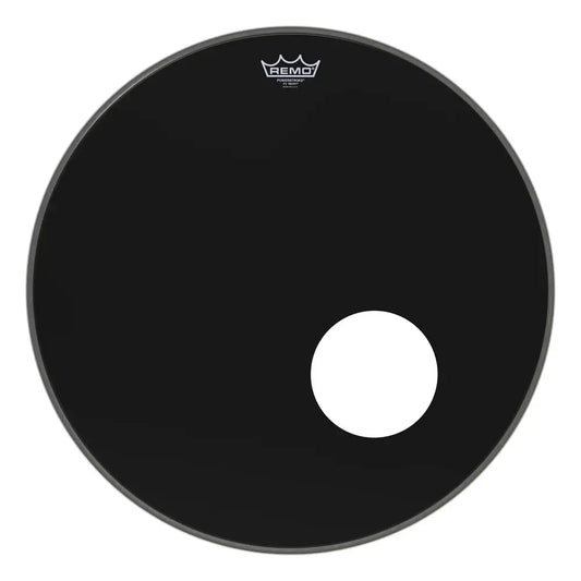 Remo Powerstroke 3 Bass Drum Head 20" Ebony w/5" Offset Hole - Drum Center Of Portsmouth