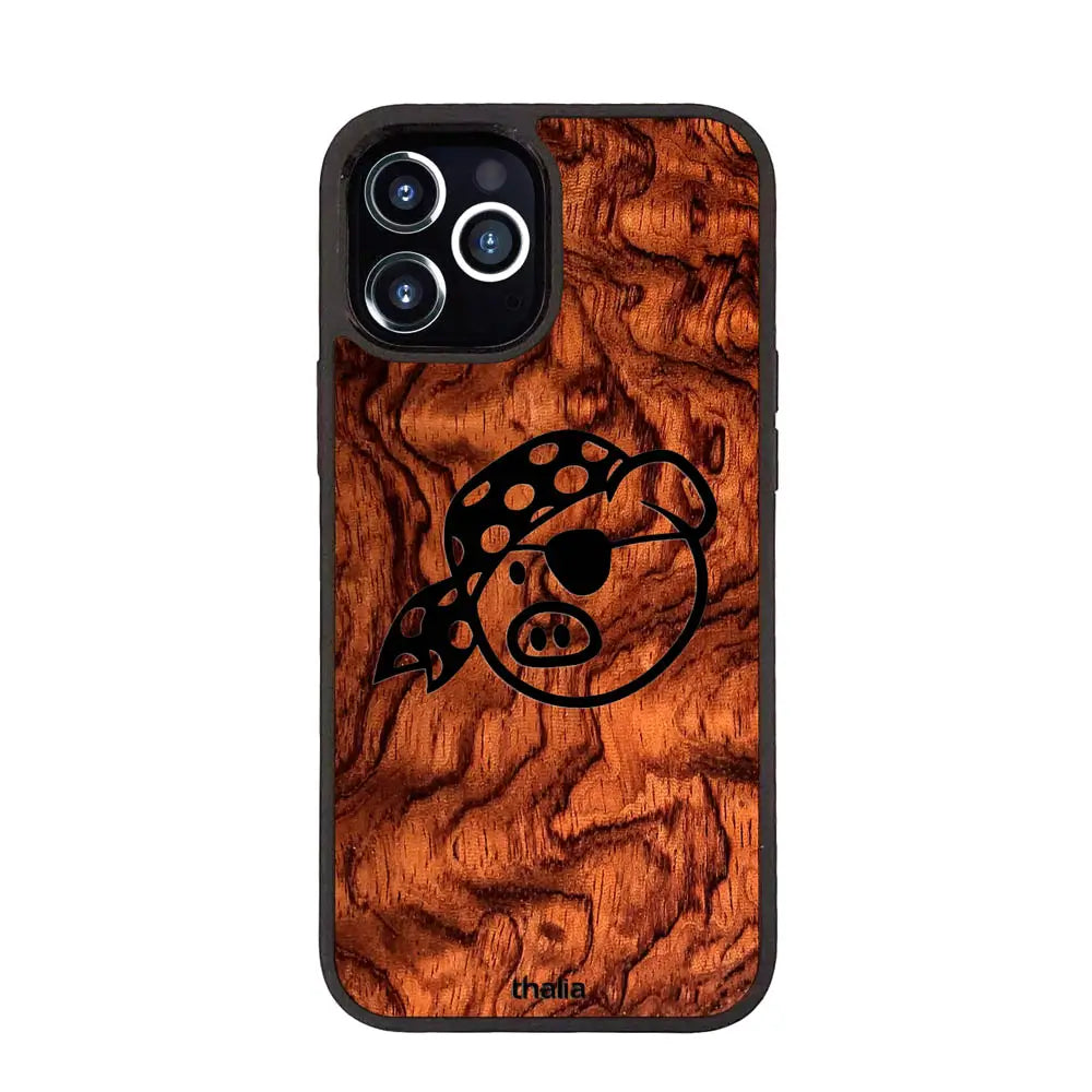 Thalia Pork Pie Logo Case for iPhone 16 Pro Max | Pig Logo, Bubinga - Drum Center Of Portsmouth