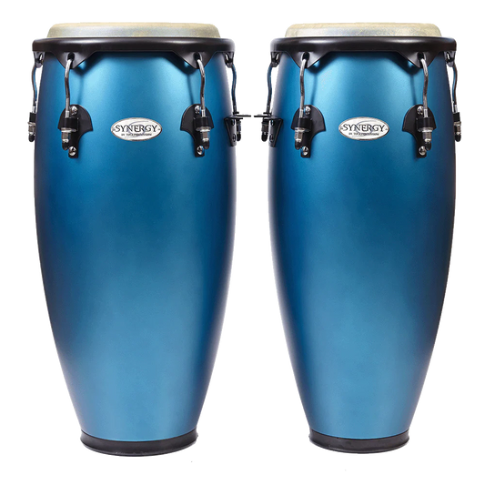Toca Synergy Wood Conga Set 10" & 11" Matte Ocean Blue - Drum Center Of Portsmouth
