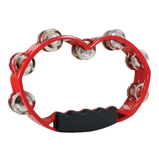 Tycoon Percussion : Red Plastic Hand Held Tambourine With Bright Brass Jingles