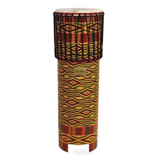 Tycoon Ngoma Drum With Kente Cloth Finish