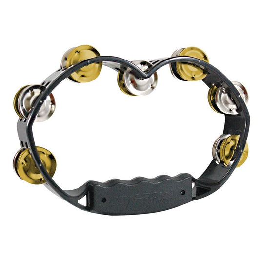 Tycoon Percussion : Black Plastic Drum-Set Mountable Tambourine With Bright Steel Jingles