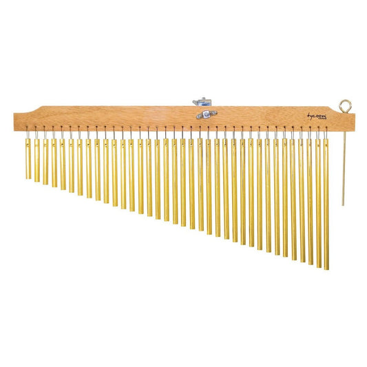 Tycoon Percussion 36 Gold Chimes With Natural Finish Wood Bar