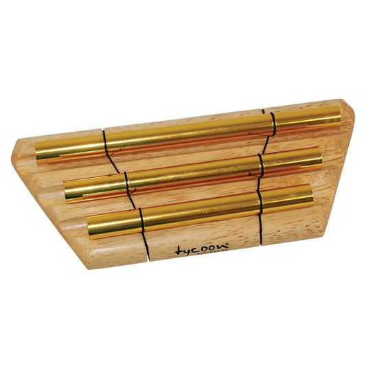 Tycoon Percussion 3 Gold Plated Chimes On Siam Oak Bar