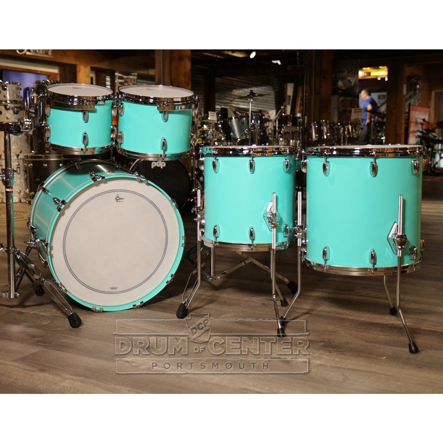 Gretsch USA Custom 5pc Drum Set Satin Seafoam Green