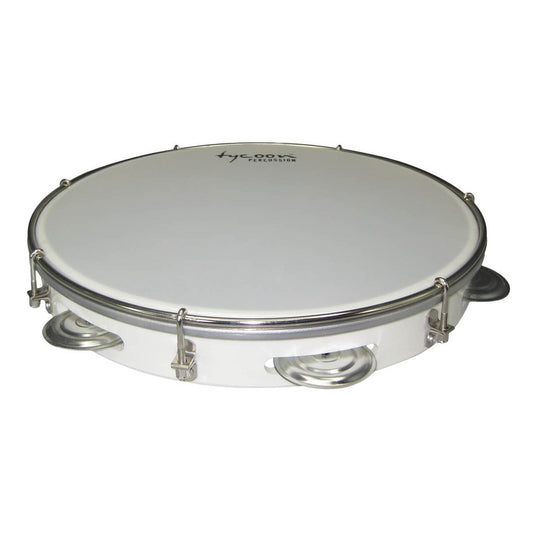 Tycoon Percussion 12 Abs Pandeiro - White