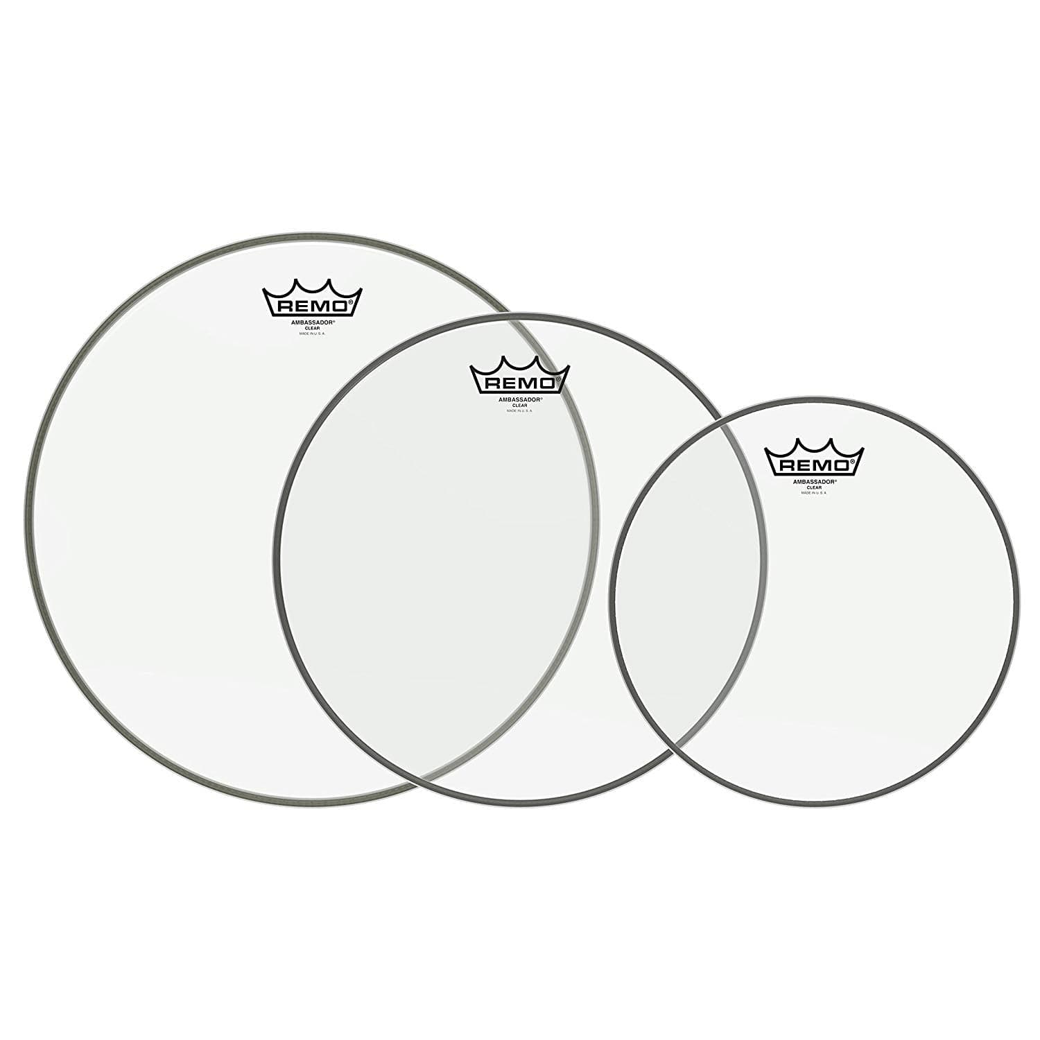 Remo Ambassador Clear Tom Drumhead Pack 12/14/16