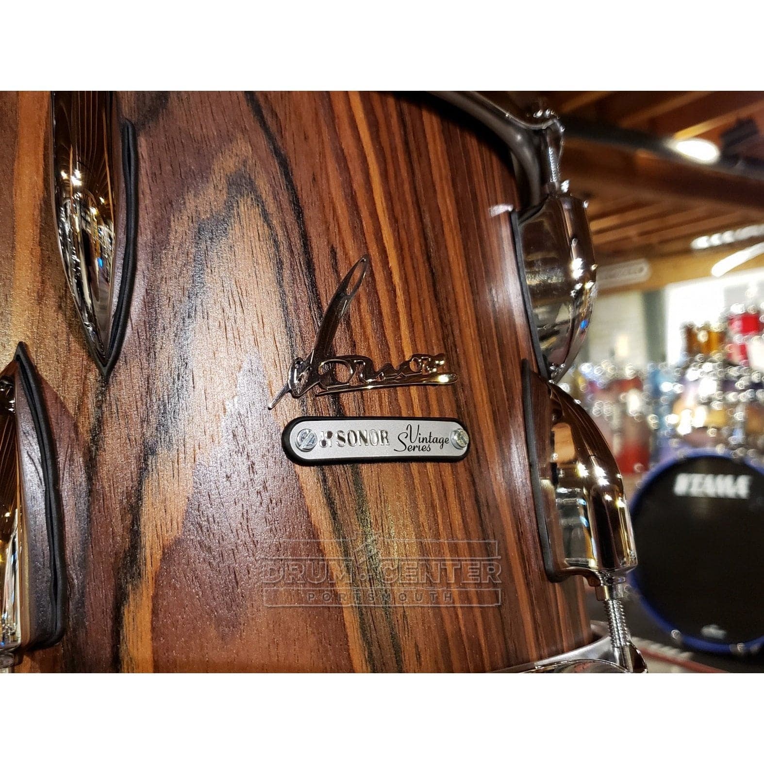 Sonor Vintage 3pc Drum Set w/Tom Arm Rosewood Semi Gloss