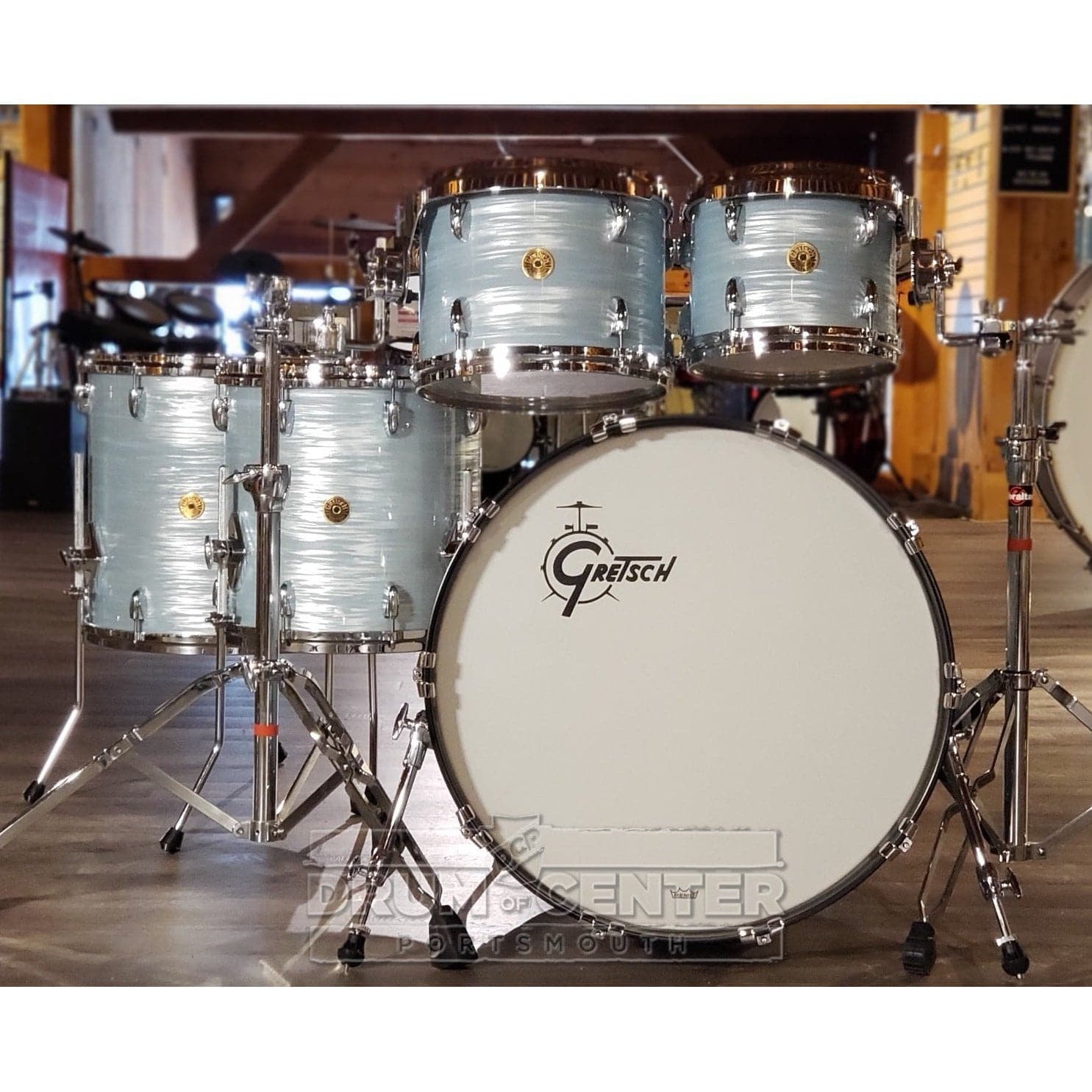 Gretsch USA Custom 5pc Drum Set Vintage Oyster White
