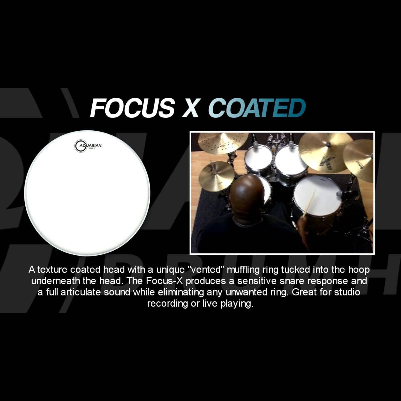 Aquarian Texture Coated Focus-X Power Dot Drumhead 10